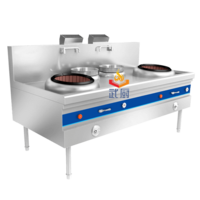 Double-head and double-tail frying stove